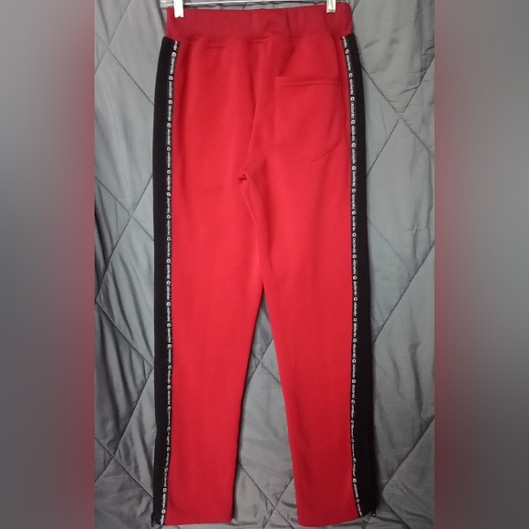 Women's akademiks Joggers Red & Black Sweatpants High Rise Elastic Waist Band - Picture 2 of 16